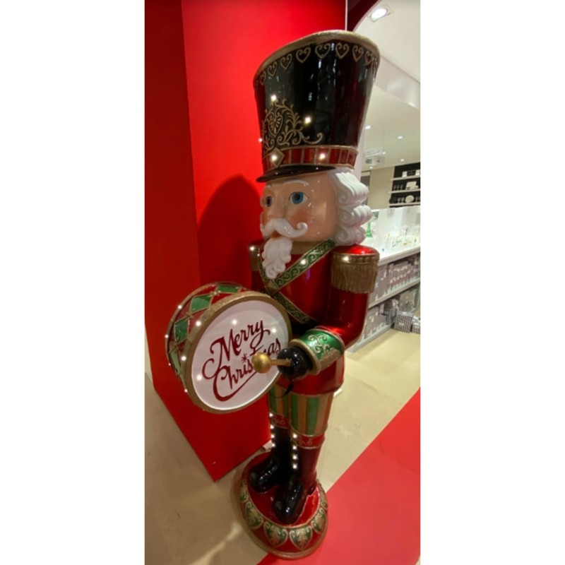 Nutcracker with green and red LED drum