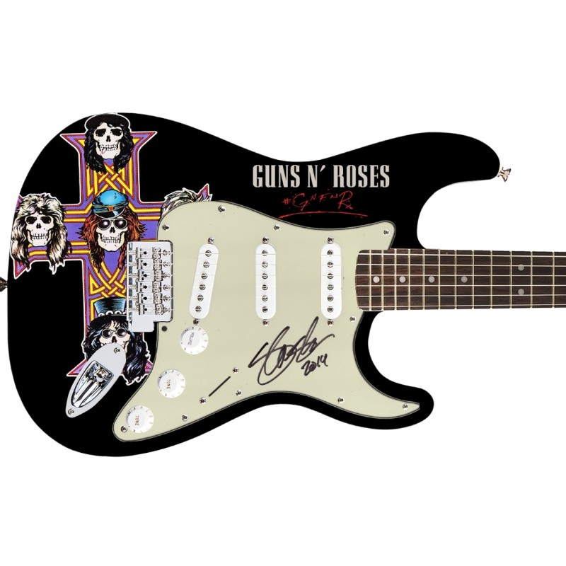 Battipenna chitarra Fender personalizzata Slash dei Guns N'Roses - Autografat