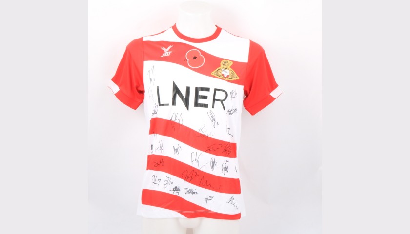 Doncaster Rovers Official Poppy Shirt Signed by the Team