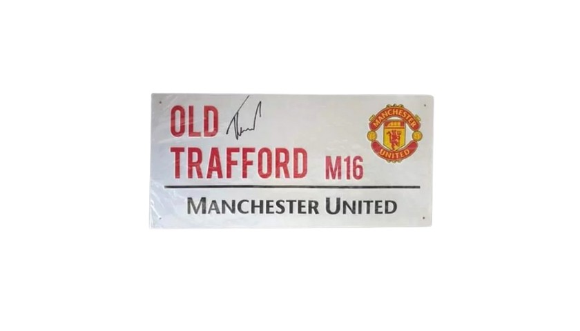 Tom Heaton Signed "Old Trafford" Street Sign