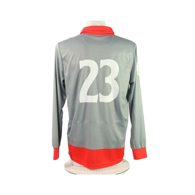 Ceccherini's Match-Issued Shirt, Cremonese vs Pisa 2024 - Special Edition "110 Anni in grigiorosso"