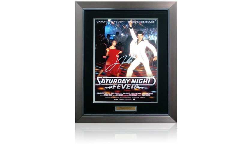 John Travolta Hand Signed 'Saturday Night Fever' Movie Poster Presentation