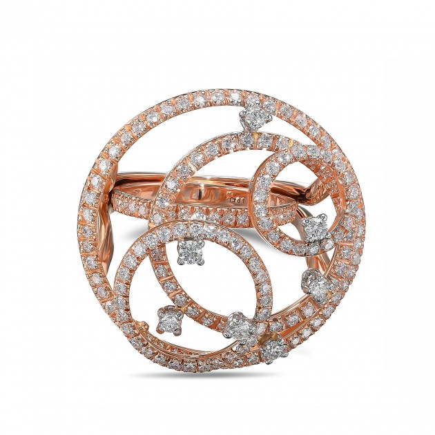D-F VVS-VS 1.94 Carat Diamonds 18K Pink Gold Ring