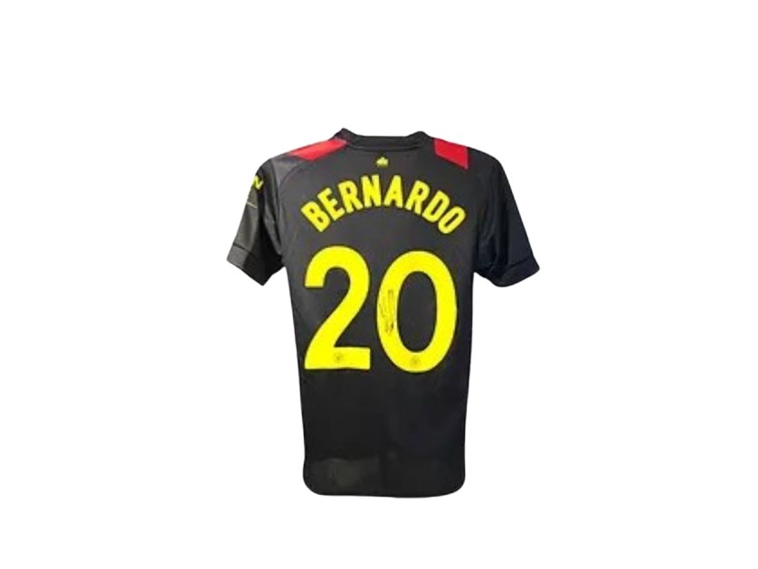 Maglia ufficiale da trasferta Manchester City 2022/23 firmata da Bernardo Silva 