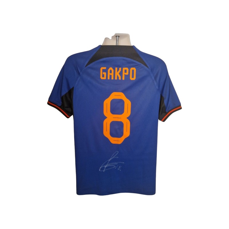 Cody Gakpo Signed Netherlands 2022-23 Away Football Shirt