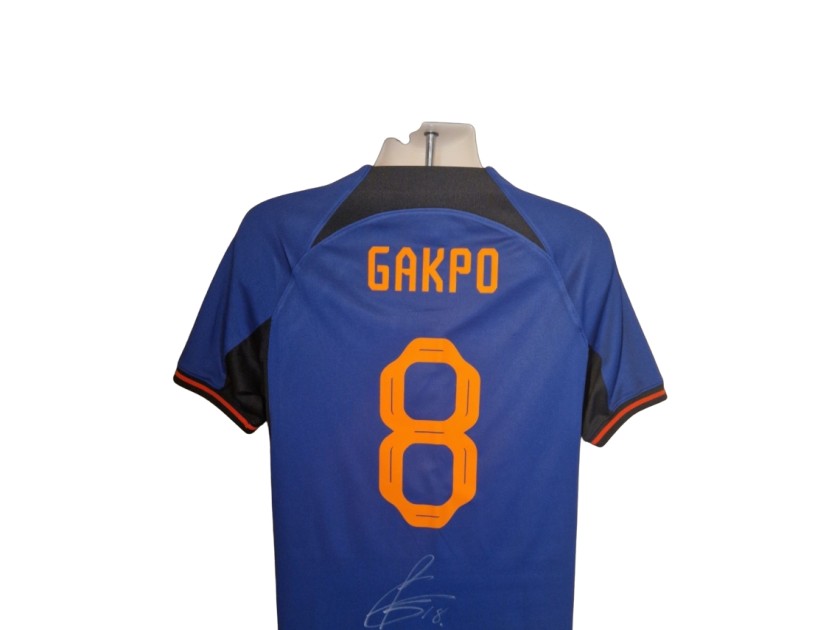 Cody Gakpo Signed Netherlands 2022-23 Away Football Shirt