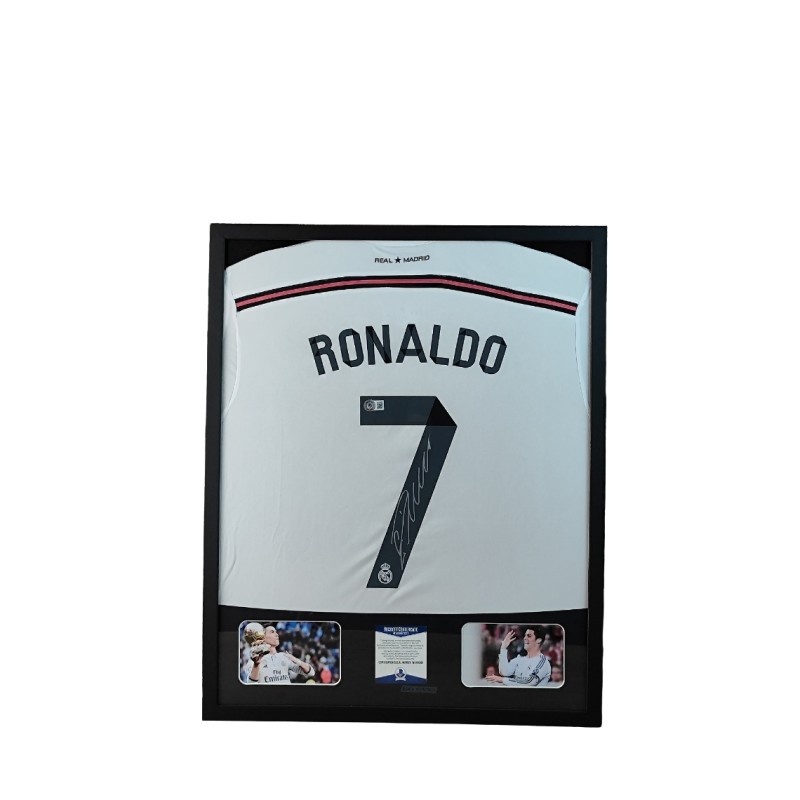 Cristiano Ronaldo's Real Madrid Signed Shirt in a Deluxe High-Quality Frame