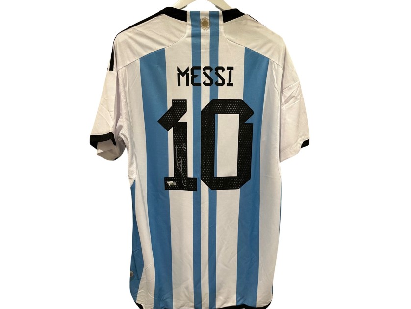 La maglia firmata di Lionel Messi per l'Argentina 2022