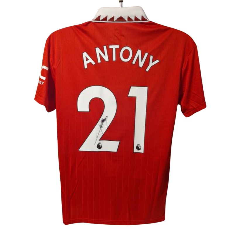 Maglia Antony Manchester United, 2022/23 - Autografata e incorniciata