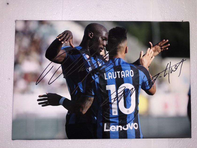 Canvas Signed by Lukaku and Lautaro