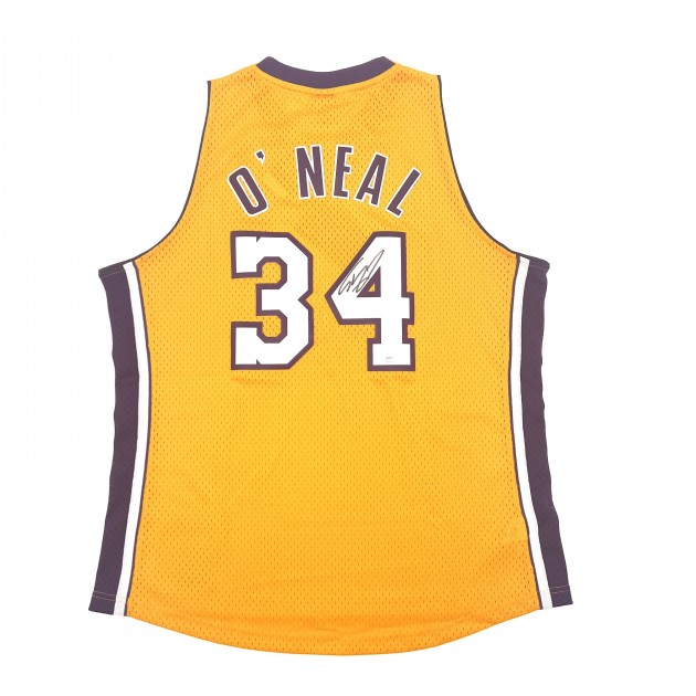 Shaquille O'Neal Signed Gold Swingman Jersey - CharityStars