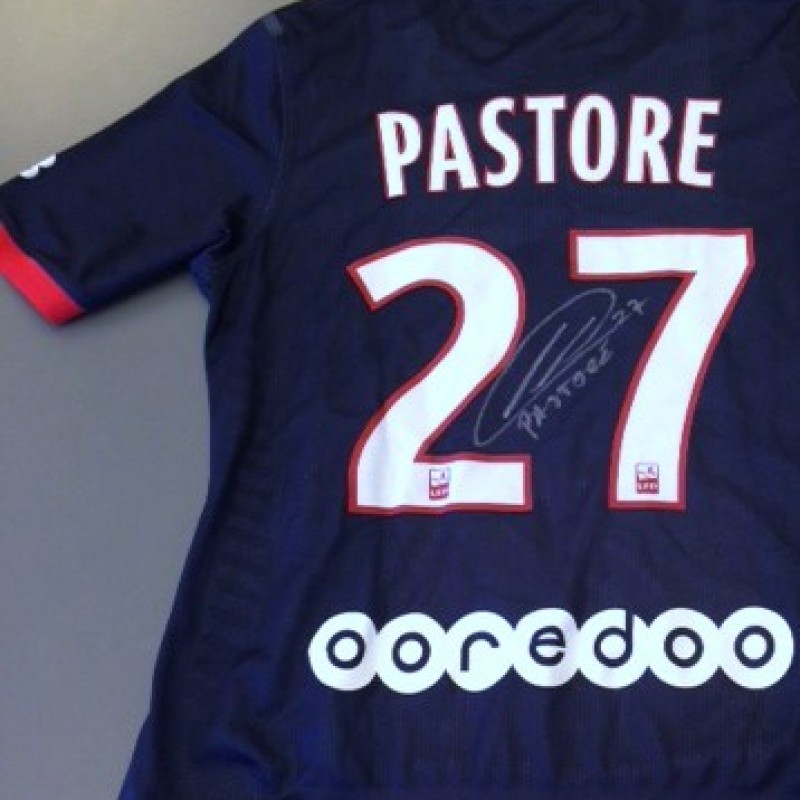 Paris Saint-Germain fanshop shirt, Pastore, Ligue 1 2013/2014 - signed