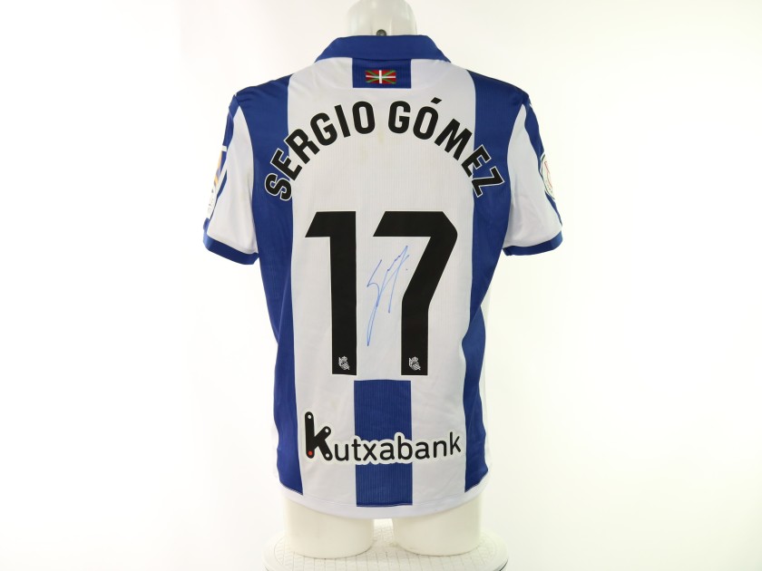 Sergio Gómez's Real Sociedad vs Rayo Vallecano Signed Unwashed Shirt, Copa del Rey 2025