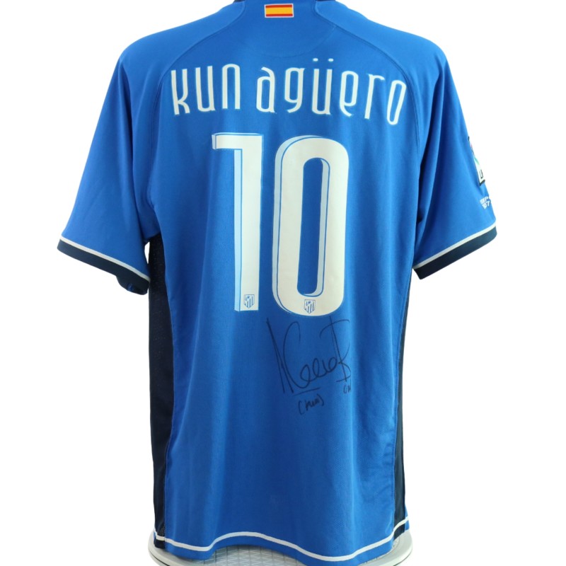 Aguero's Atletico Madrid Signed Match-Worn Shirt, 2007/08
