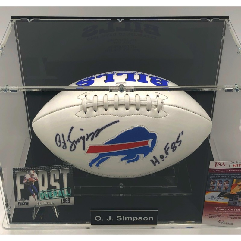 O.J. Simpson Buffalo Bills Signed Football Display