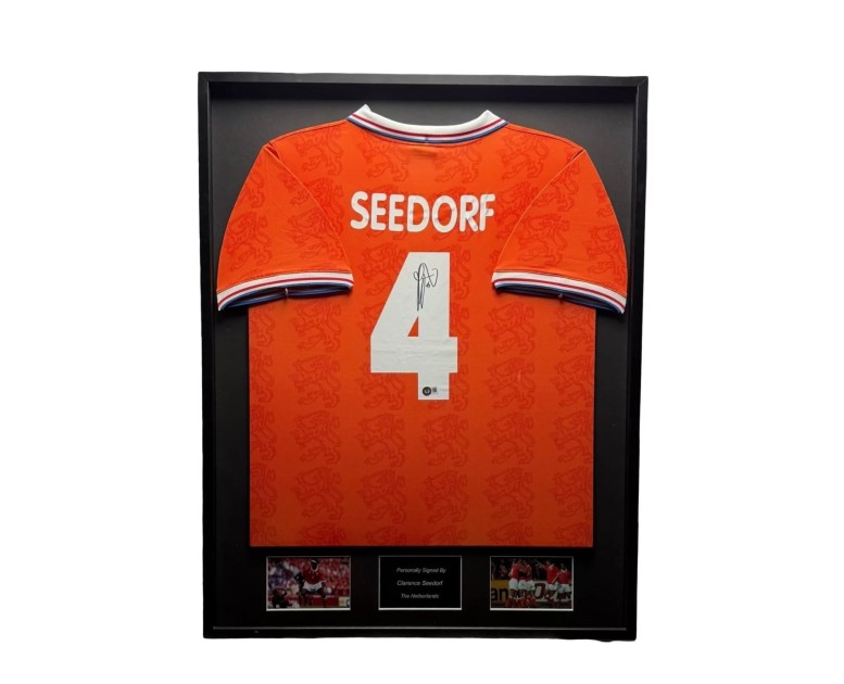 Clarence Seedorf's The Netherlands 1998 Signed and Framed Shirt