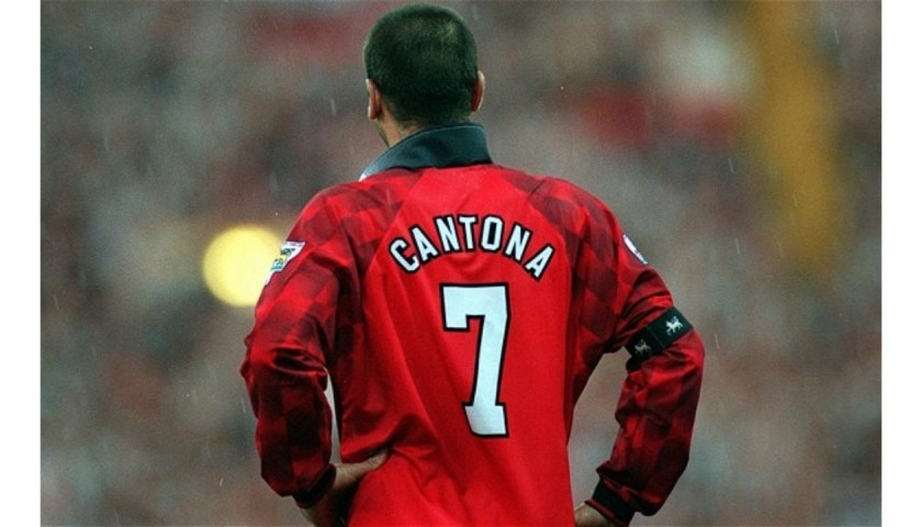 Eric Cantona Back Signed Retro Manchester United Shirt