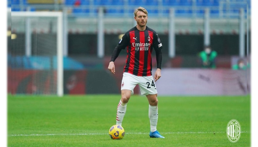 Kjaer's Worn and Signed Shirt, Milan-Inter 2021