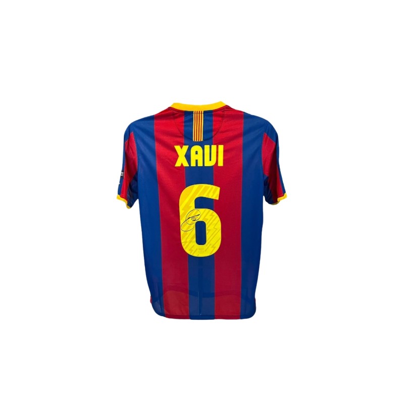 Xavi Hernandez's FC Barcelona 2010/11 UCL Signed Replica Shirt