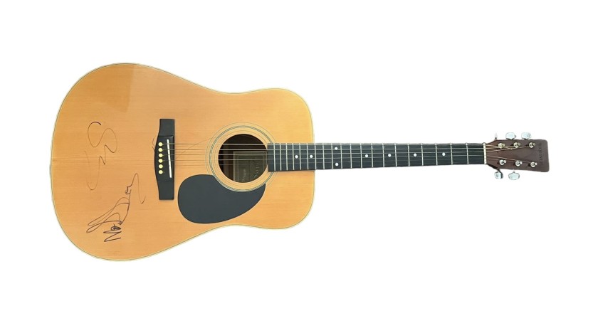 Morrissey and Sting Signed Acoustic Guitar