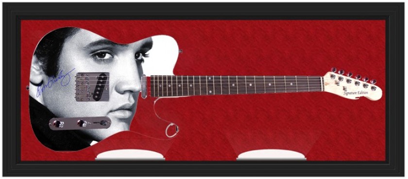 Elvis Presley Guitar with Digital Signature in Custom Display Case