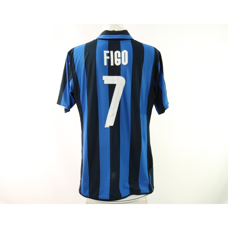 Figo's Inter Match-Issued Shirt, 2007/08