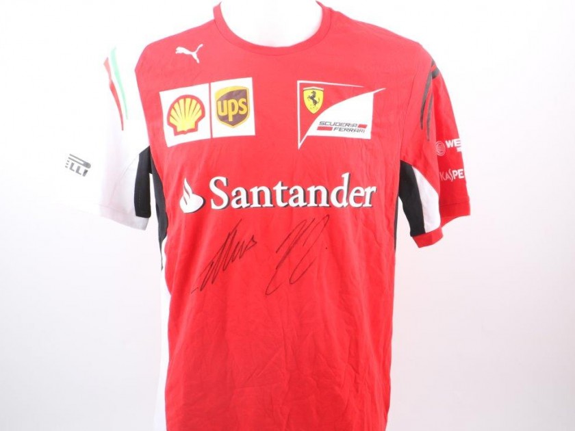 Ferrari t-shirt signed by Vettel and Raikkonen