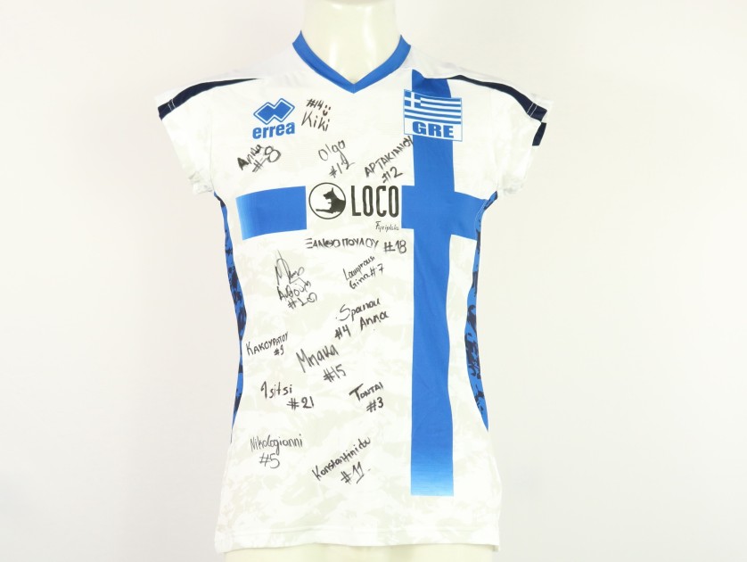 Greece Women's National Team shirt at the European Championships 2023 - autographed by the team