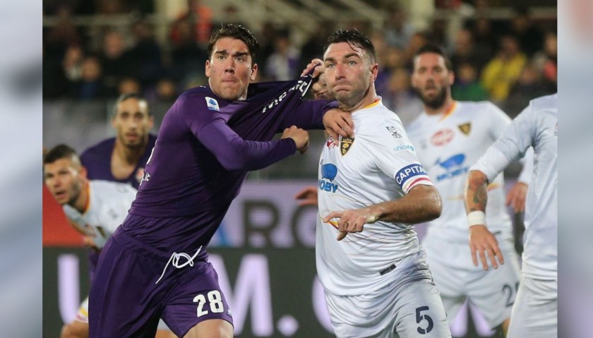 Lucioni's Signed Shirt with Unicef Patch, Fiorentina-Lecce