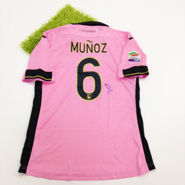 Munoz match worn shirt, Palermo-Cagliari, Serie A 14/15 - signed