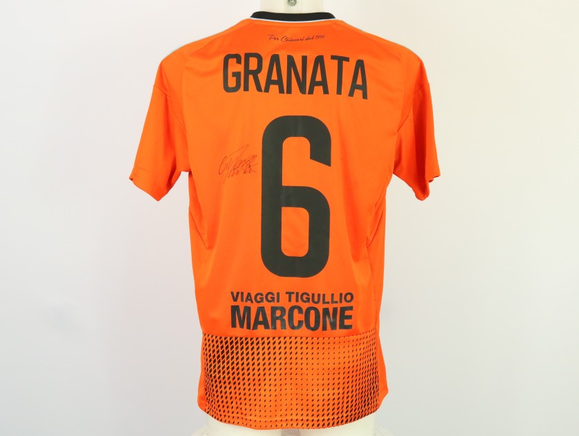 Granata's Unwashed Signed Shirt, Cesena vs Virtus Entella 2024 