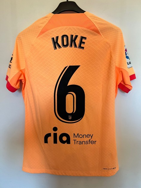 Koke's Atletico Madrid Match-Issued Shirt, 2022/23