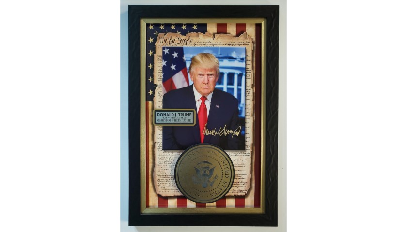 President Donald Trump Framed Photo with Digital Signature