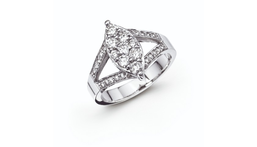 14KT White Gold and Diamond Cocktail Ring