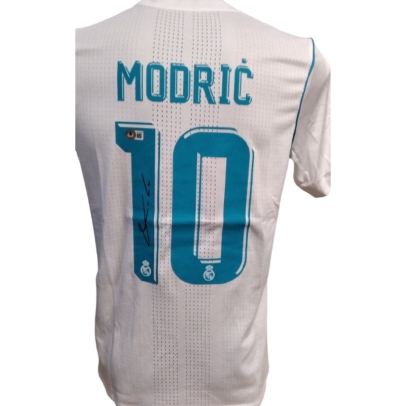 Modric Replica Real Madrid Signed Shirt, UCL FInal Kyiv 2018