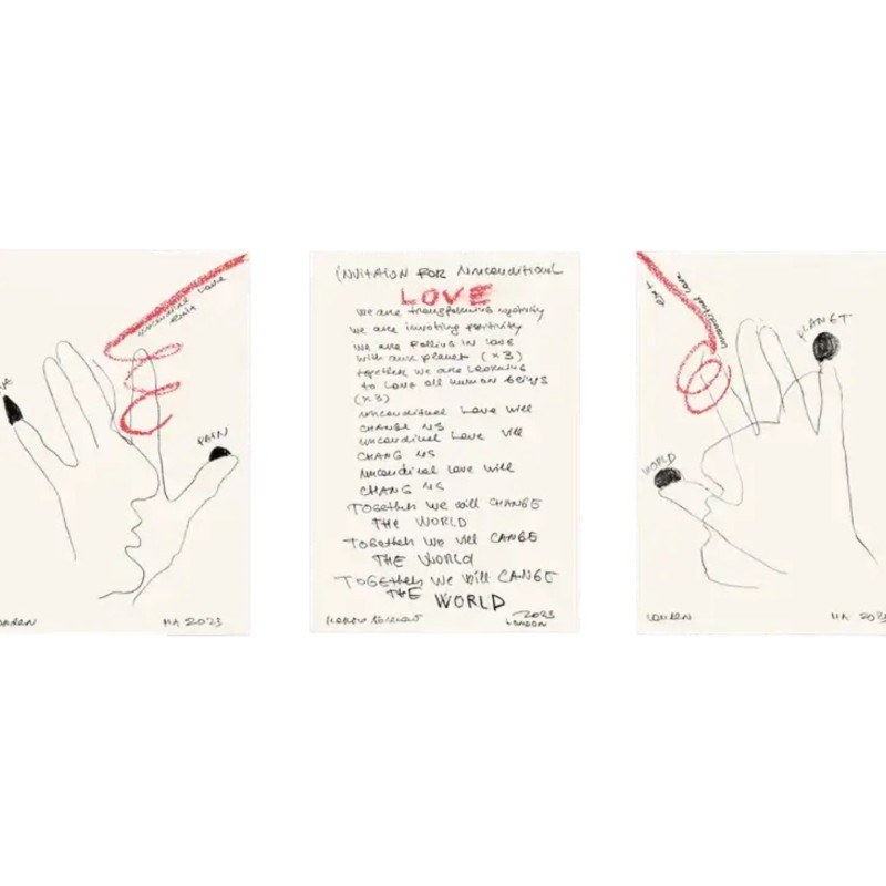 "Unconditional Love (Triptych)" di Marina Abramovic firmato