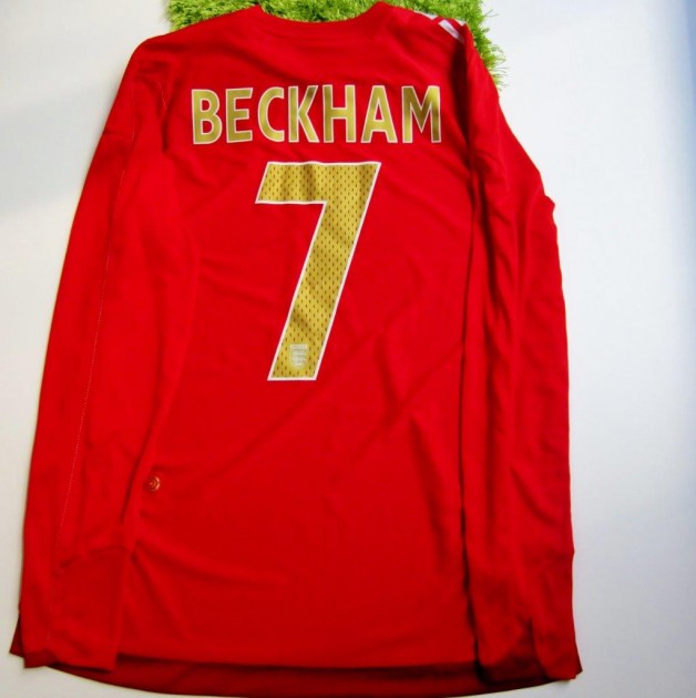 Beckham match worn shirt, England vs. Uruguay 2006