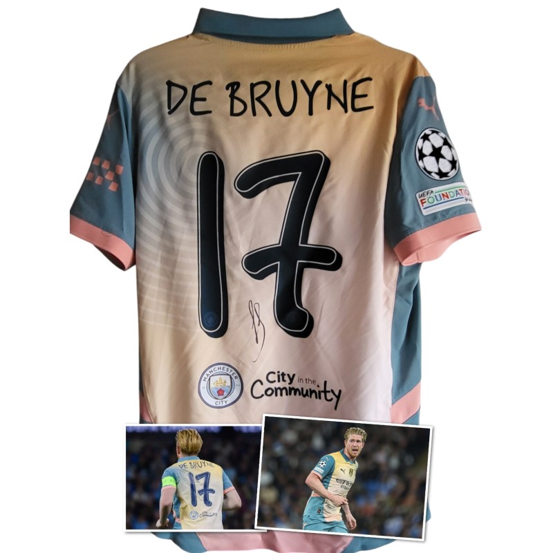 Maglia Gara De Bruyne Manchester City vs Inter, UCL 2024 - Autografata