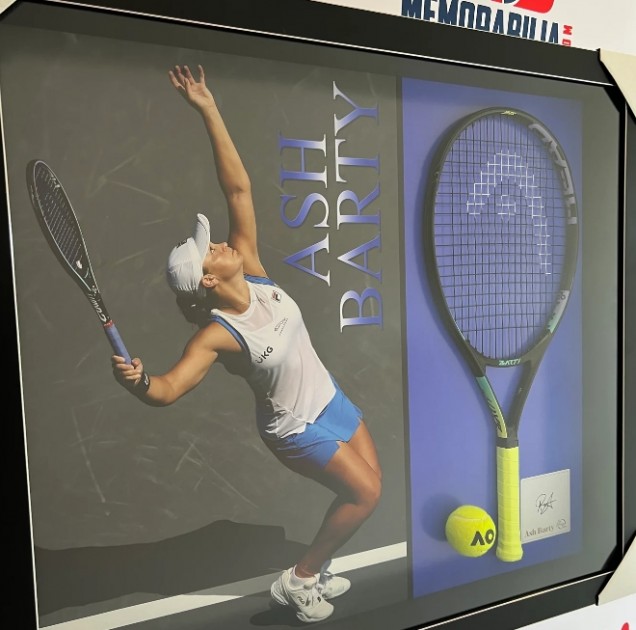 Ash Barty Signed and Framed Tennis Racket 