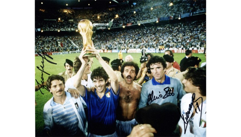1982 World Cup - Photograph Signed by Dino Zoff, Selvaggi and Massaro