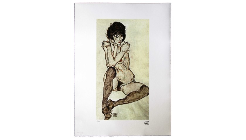 "Donna Nuda" - Stampa Litografica Offset di Egon Schiele