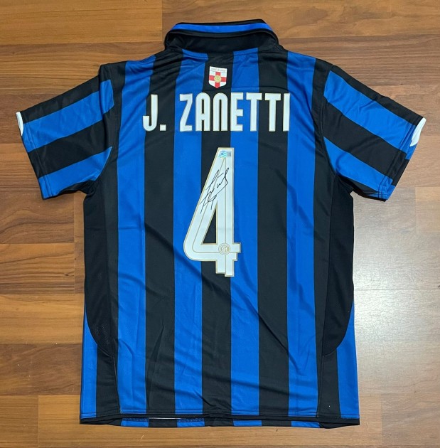 Javier Zanetti's Inter Milan 2007/08 Signed Replica Shirt