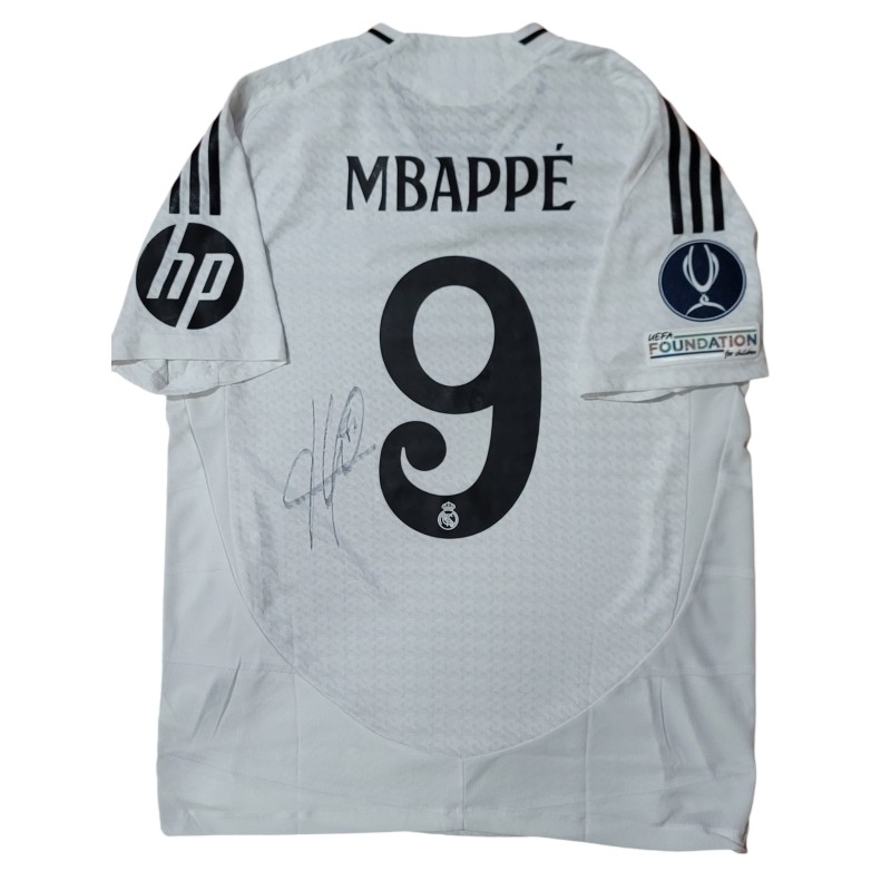 Maglia preparata Mbappè, Real Madrid vs Atalanta Finale Supercoppa UEFA 2024 - Autografata