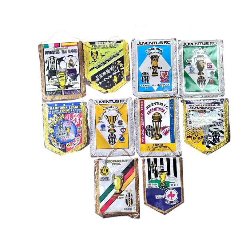 Juventus' European Finals Collection of Ten Official Pennants