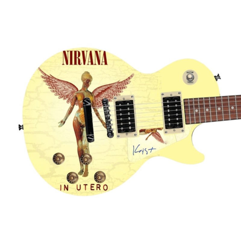 Battipenna chitarra Les Paul 100 personalizzata - Autografata da Krist Novaselic dei Nirvana