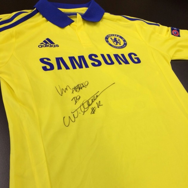 Willian's issued/worn Chelsea shirt, Champions League, Schalke04-Chelsea - signed