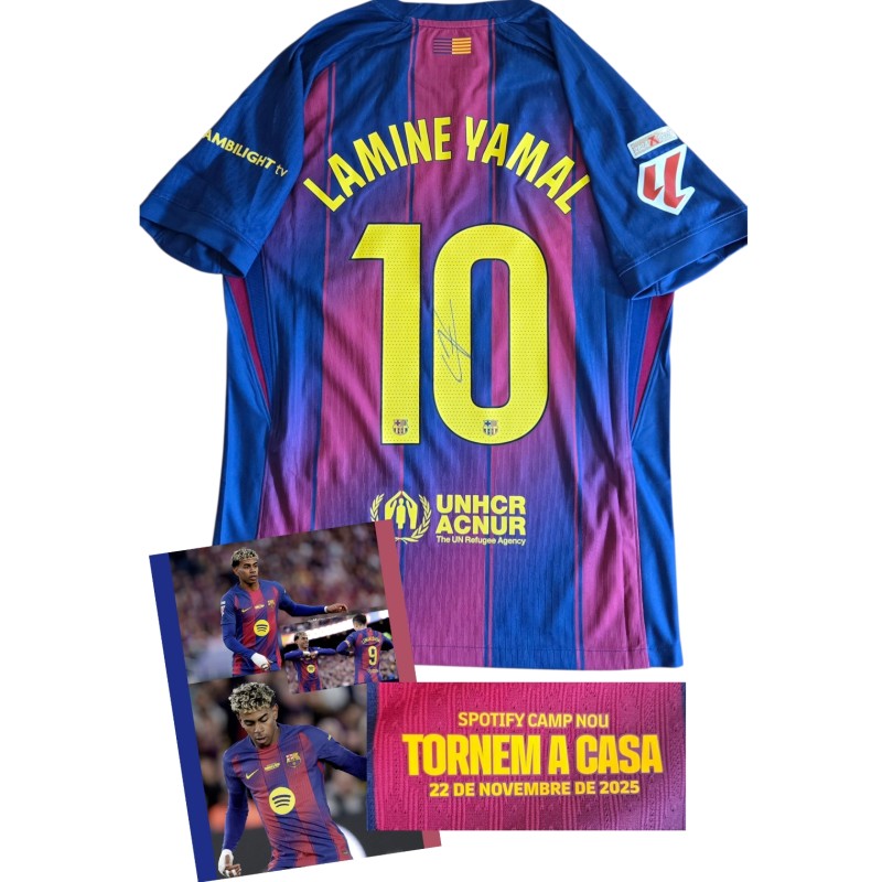 Maglia Gara Autografata Yamal Barcellona vs Athletic Bilbao, 2025 - Special Patch