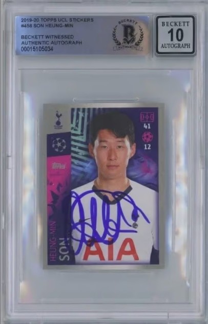 Son Heung-Min firmato Topps UCL 2019 Sticker