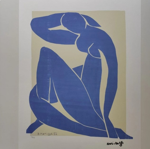 "Blue Nude" Lithograph Signed by Henri Matisse