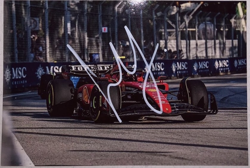 Ferrari Photograph - Signed by Carlos Sainz